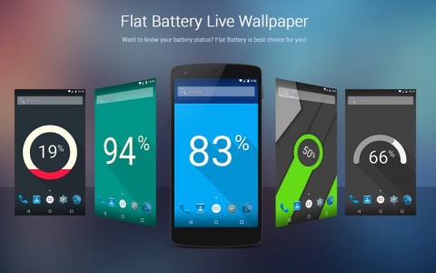 Flat Battery Live Wallpaper バッテリー残量をmaterial Designの壁紙で表示するライブ壁紙アプリ Juggly Cn