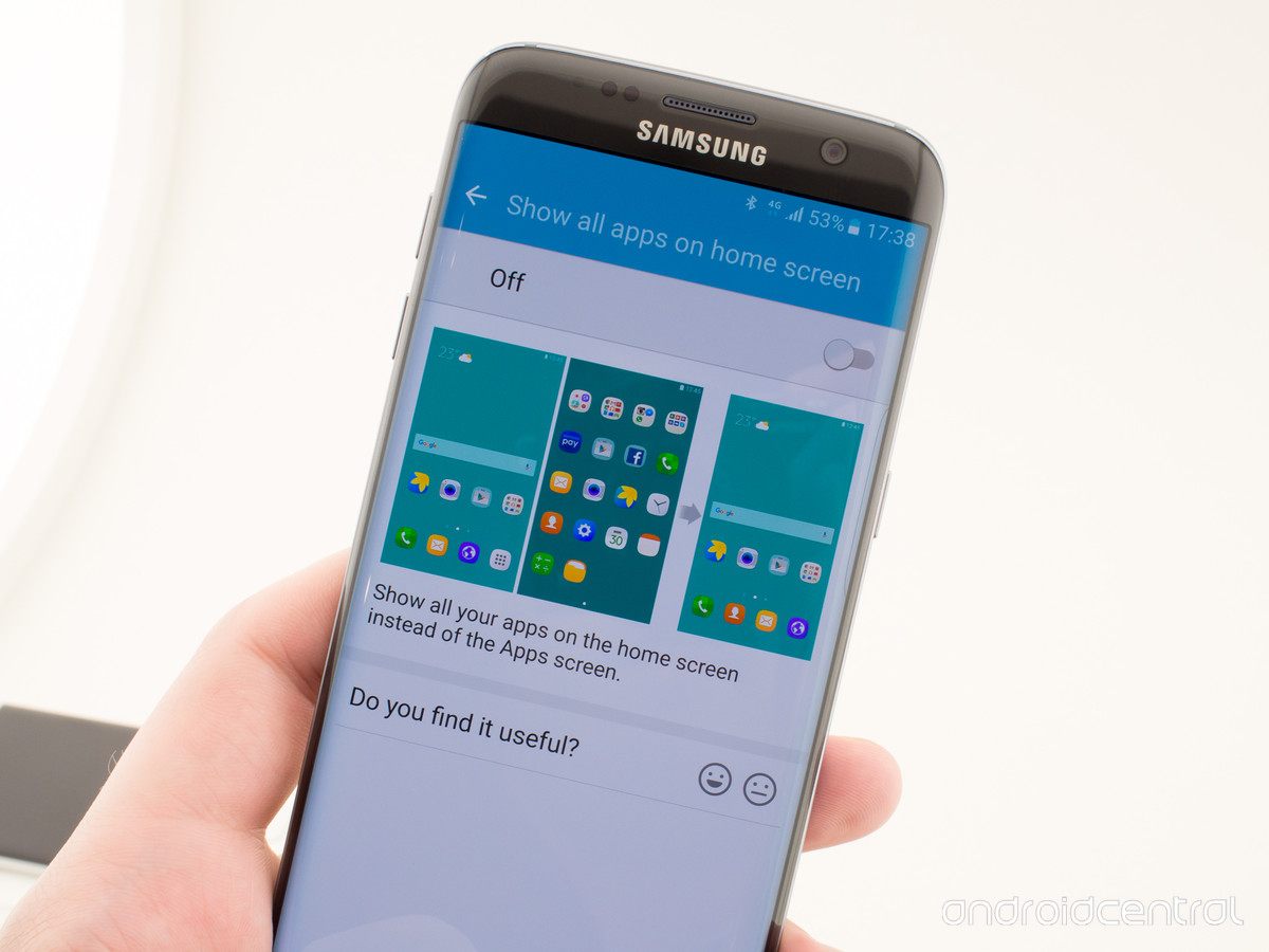 Galaxy S7 S7 Edgeにホーム画面のアプリドロワーボタンを非表示にするオプションが追加 Juggly Cn