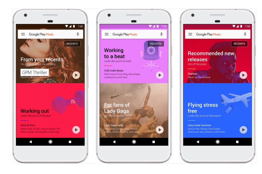 Google Playミュージック がリニューアル アプリuiが刷新され位置ベースの楽曲提案機能や自動オフラインプレイリスト機能が追加 Juggly Cn